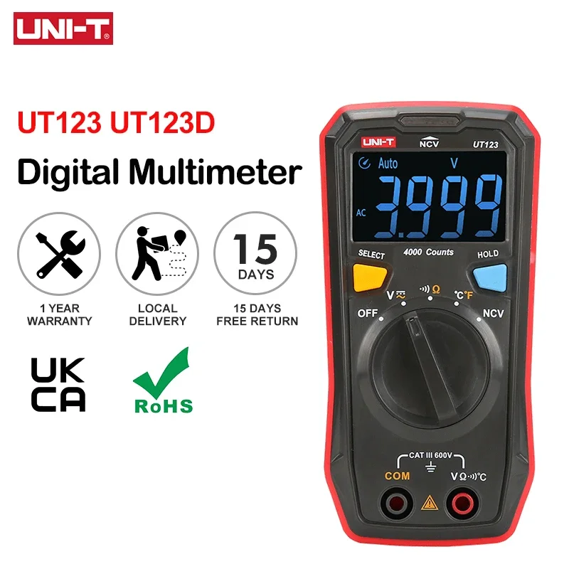 UNI-T UT123 UT123D Mini Digital Multimeter Temperature Tester Data AC DC Voltmeter Pocket Voltage Ampere Ohm Meter Auto R
UNI-T UT123 UT123D Mini Digital Multimeter Temperature Tester Data AC DC Voltmeter Pocket Voltage Ampere Ohm Meter Auto R