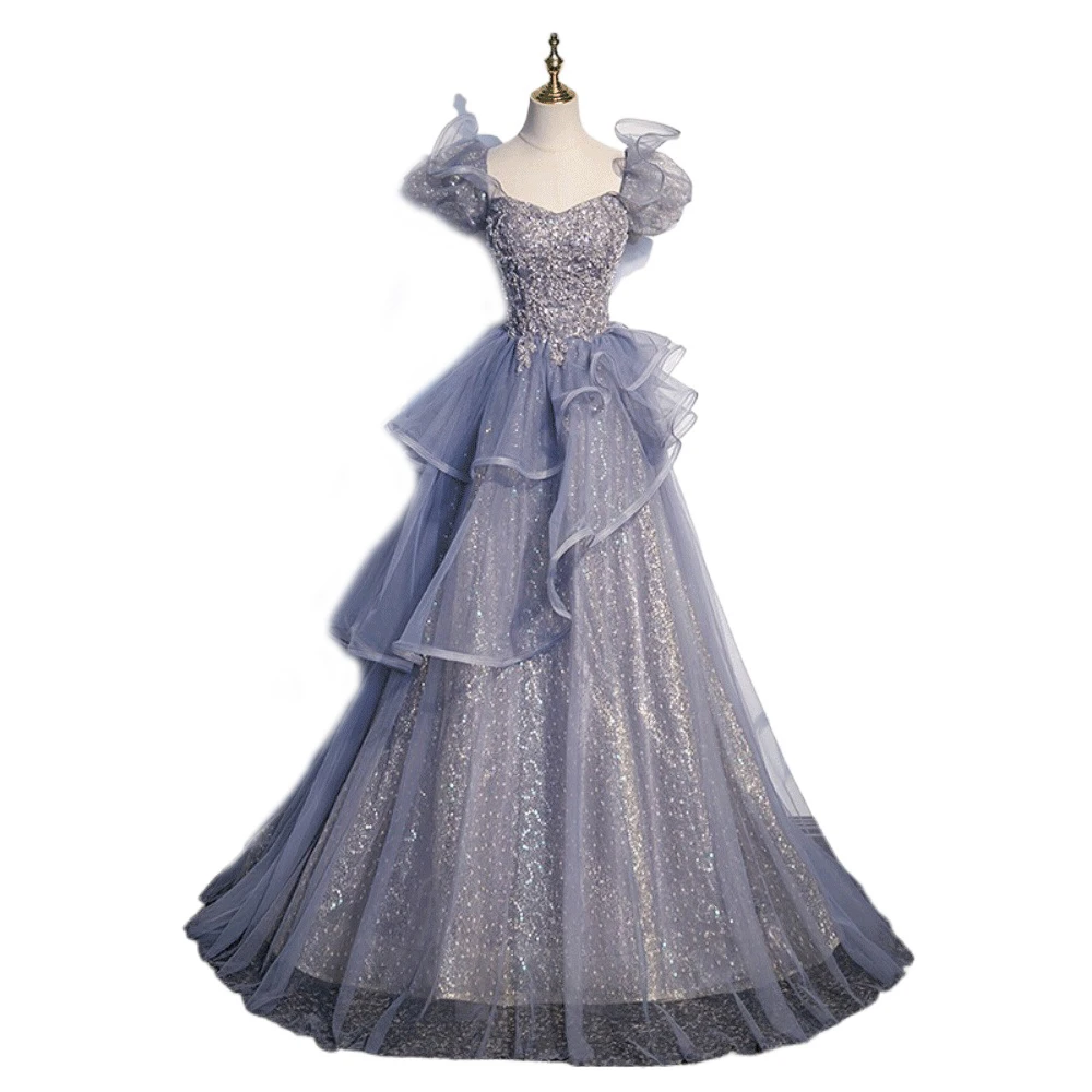 Women Dress Evening Gown, High-end Blue Performance Costume, Adult Ceremony Host's Sense of Luxury
Women Dress Evening Gown, High-end Blue Performance Costume, Adult Ceremony Host's Sense of Luxury