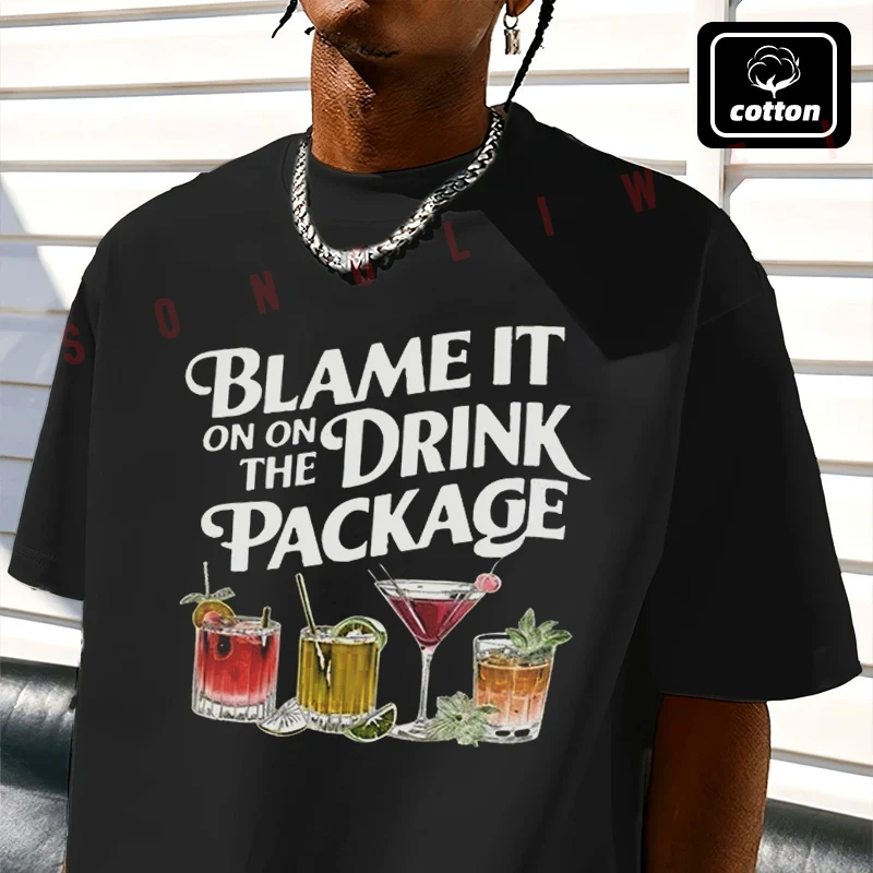 Blame It On Drink Package Print Motorcycle T-Shirt Men's Black Cotton TShirt New Summer Casual O-neck Short Sleeve Tees
Blame It On Drink Package Print Motorcycle T-Shirt Men's Black Cotton TShirt New Summer Casual O-neck Short Sleeve Tees