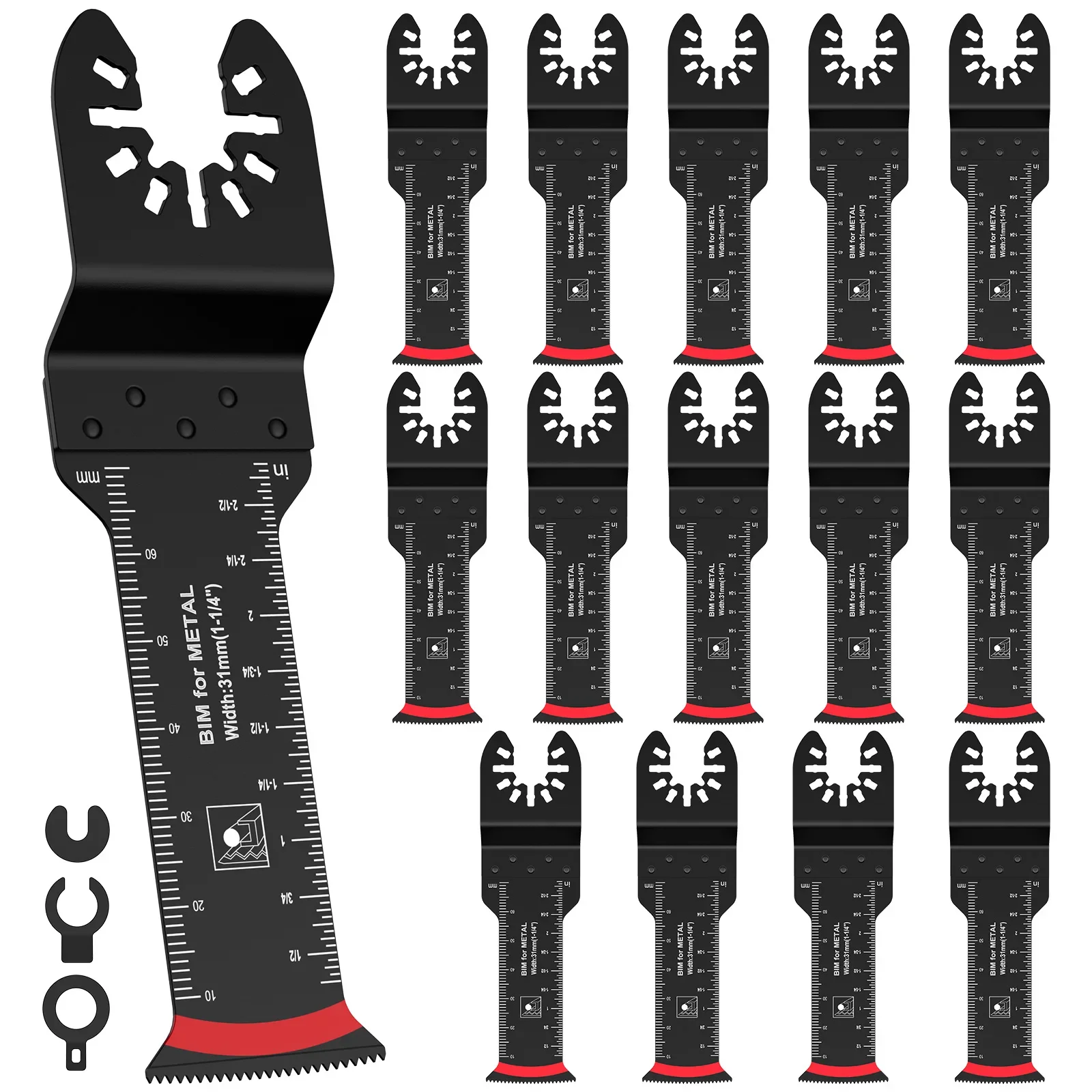 15Pcs Bi-Metal Oscillating Saw Blade Universal Multitool Blade Precise Cut Extra-Long Curved Edge Oscillating Tool Wood Cutting
15Pcs Bi-Metal Oscillating Saw Blade Universal Multitool Blade Precise Cut Extra-Long Curved Edge Oscillating Tool Wood Cutting