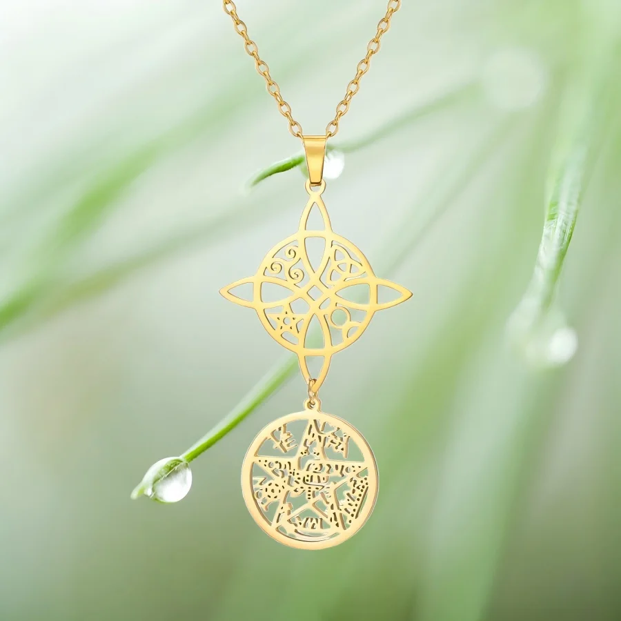 Kkjoy Witch Knot Hollow Pendant Necklace Bohemian Mysterious Cultural Heritage Women Attending Parties Mysterious Jewelry Gift
Kkjoy Witch Knot Hollow Pendant Necklace Bohemian Mysterious Cultural Heritage Women Attending Parties Mysterious Jewelry Gift