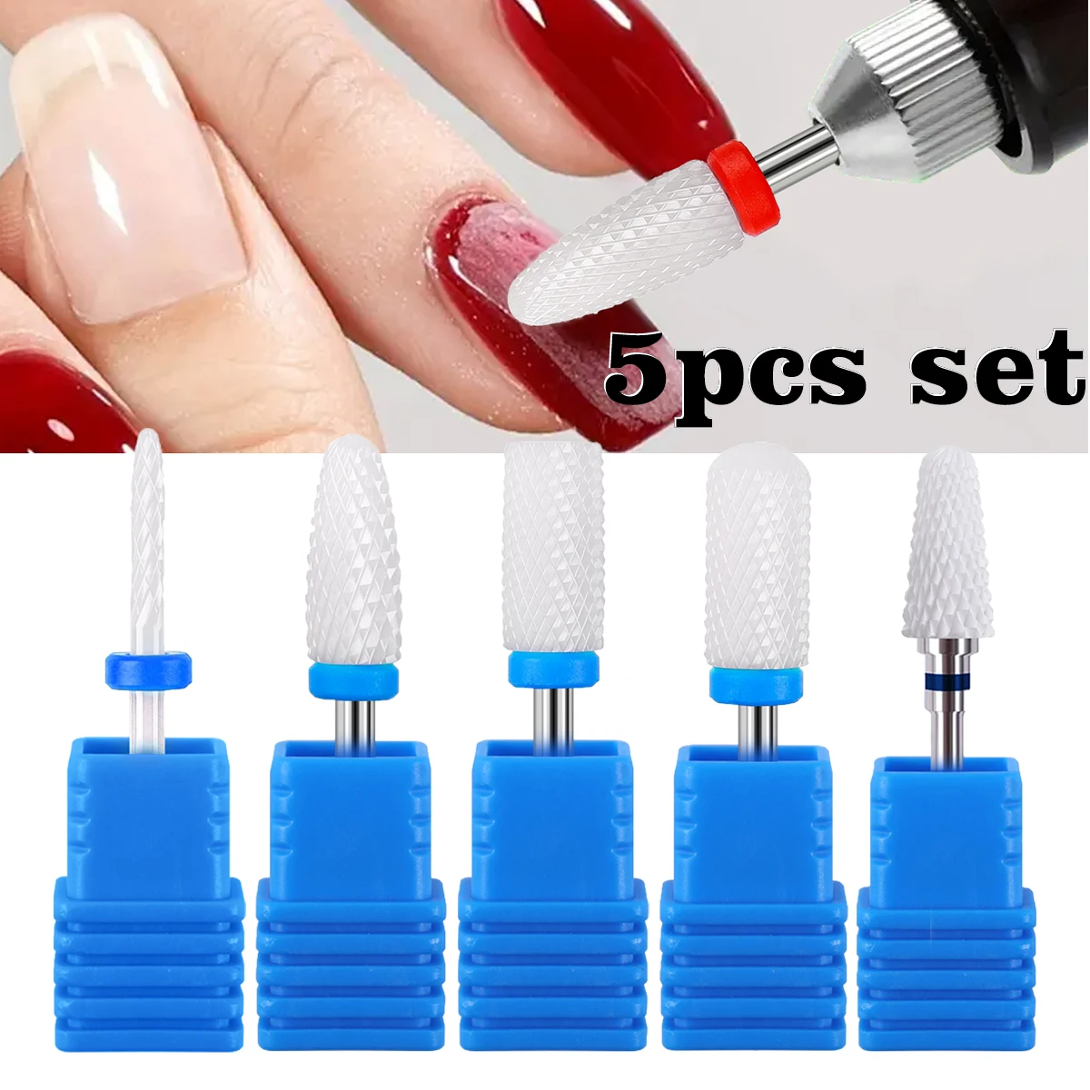 5Pcs Ceramic Nail Drill Bits Set 3/32'' Professional Acrylic Nail File Drill Bit for Manicure Pedicure Cuticle Gel Nail Polishin
5Pcs Ceramic Nail Drill Bits Set 3/32'' Professional Acrylic Nail File Drill Bit for Manicure Pedicure Cuticle Gel Nail Polishin