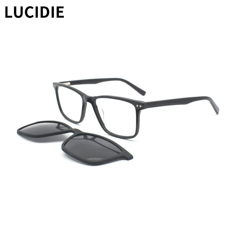 LUCIDIE Acetate Square Men Business Eyeglasses 2 IN 1 Magnetic Clip On Prescription Glasses Optical Myopia Frame Sunglasses 9107
LUCIDIE Acetate Square Men Business Eyeglasses 2 IN 1 Magnetic Clip On Prescription Glasses Optical Myopia Frame Sunglasses 9107
