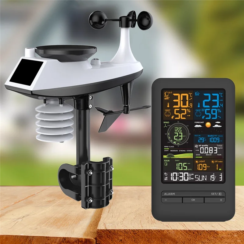 LLCS-Tuya Weather Station Alarm Wifi Digital Wind Speed Direction Rainfall Light Index Air Quality Temperature Humidity Meter
LLCS-Tuya Weather Station Alarm Wifi Digital Wind Speed Direction Rainfall Light Index Air Quality Temperature Humidity Meter