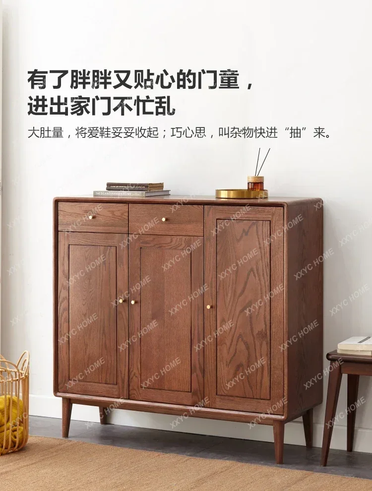 GGSolid wood shoe cabinet entrance living room storage locker
GGSolid wood shoe cabinet entrance living room storage locker
