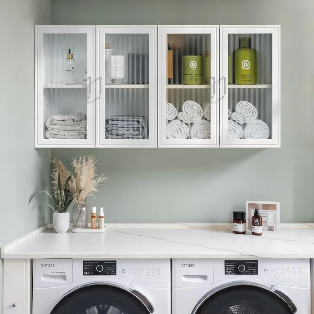 24’’ Laundry Room Cabinets Set of 2, Bathroom Wall Cabinet Storage Acrylic Glass Doors, Kitchen Cabinets with Adjustable Shelf,
24’’ Laundry Room Cabinets Set of 2, Bathroom Wall Cabinet Storage Acrylic Glass Doors, Kitchen Cabinets with Adjustable Shelf,