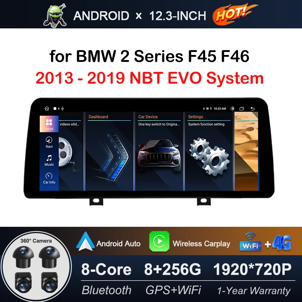 Автомобильный радиоприемник Android для BMW 2 серии F45 F46 2013 - 2019 NBT EVO система мультимедийный видеоплеер WiFi + 4G Carplay GPS Navi BT
Автомобильный радиоприемник Android для BMW 2 серии F45 F46 2013 - 2019 NBT EVO система мультимедийный видеоплеер WiFi + 4G Carplay GPS Navi BT