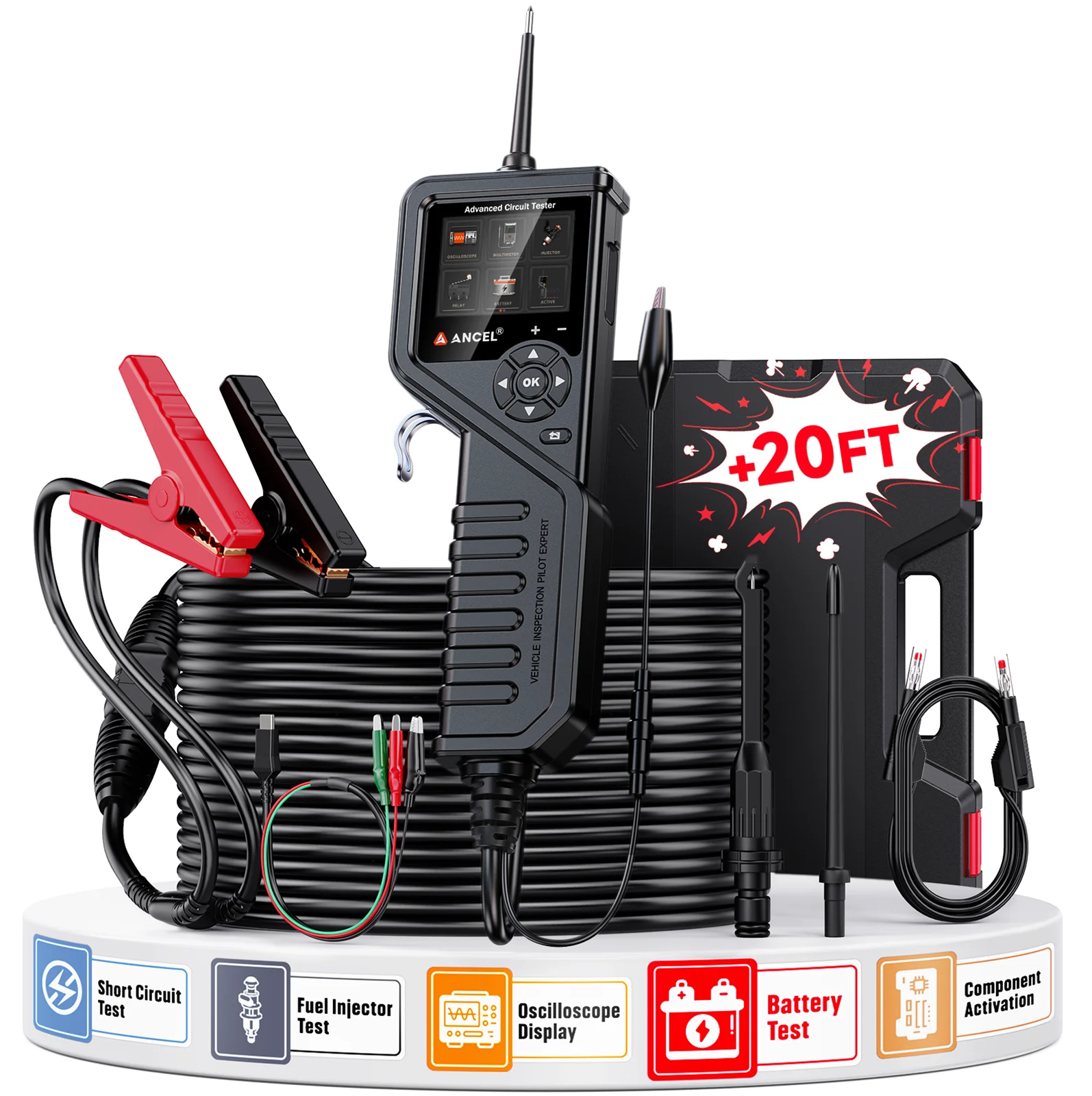 Car Battery Tester Rleay Test 12V 24V Power Probe Circuit Tester Kit Electrical Integrated Battery System Diagnostic ANCEL PB60
Car Battery Tester Rleay Test 12V 24V Power Probe Circuit Tester Kit Electrical Integrated Battery System Diagnostic ANCEL PB60