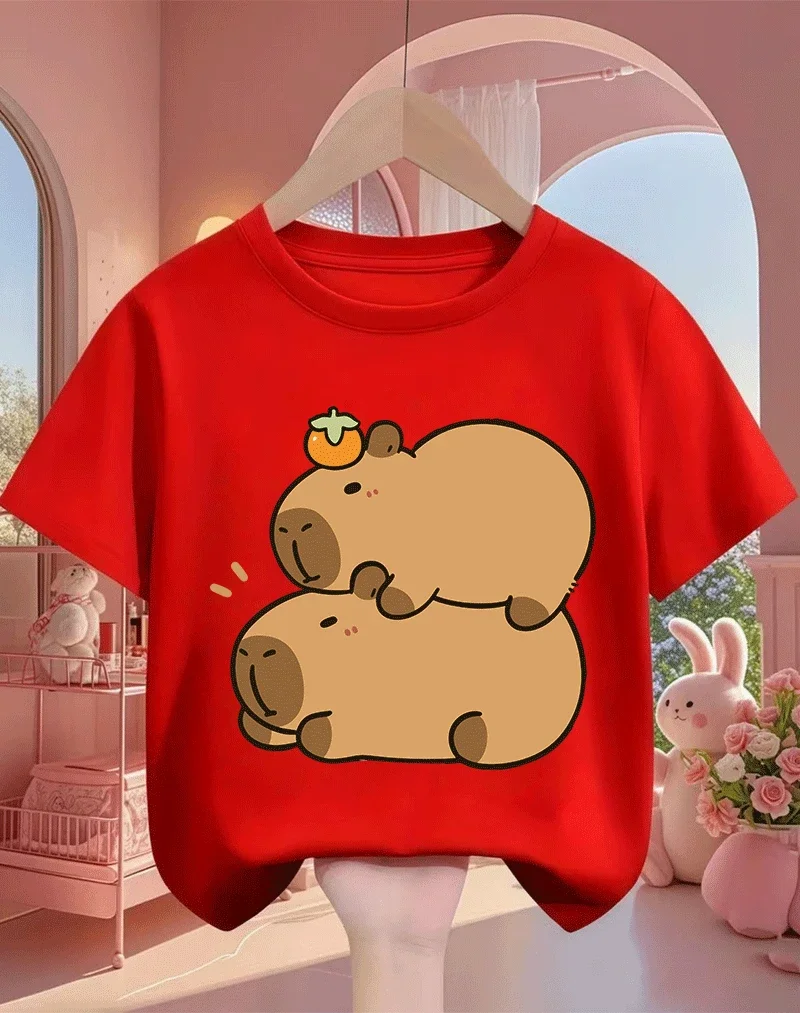 Capybara Summer New Hot Sale 2D Cartoon Printed Short Sleeve Casual Shirts For Kids
Capybara Summer New Hot Sale 2D Cartoon Printed Short Sleeve Casual Shirts For Kids