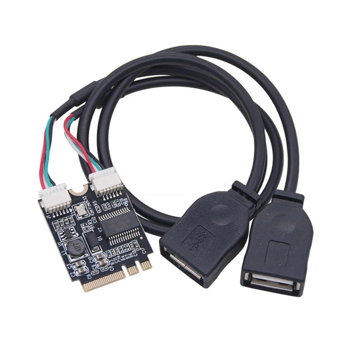AB20-M.2 to USB Riser Card 480Mbps M.2 KEY A+E to Dual Port USB2.0 Expansion Card with Riser Cable for Win10
AB20-M.2 to USB Riser Card 480Mbps M.2 KEY A+E to Dual Port USB2.0 Expansion Card with Riser Cable for Win10
