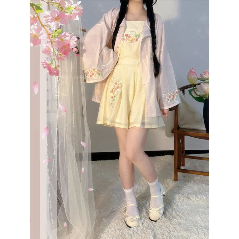 Chinese Style Round Neck Top Shorts Set Sweet Girls Summer Daily Hanfu
Chinese Style Round Neck Top Shorts Set Sweet Girls Summer Daily Hanfu