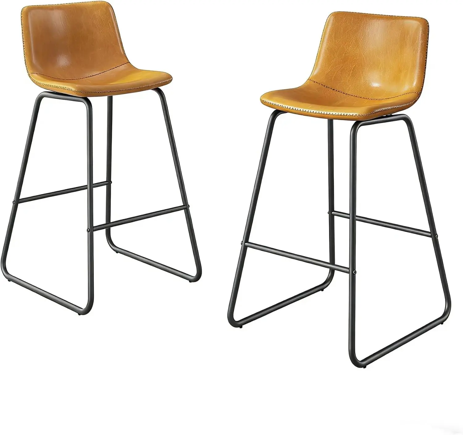 Bar Stools Set Two Counter Height Chairs Faux Leather Metal Legs Footrest Urban Armless Kitchen Island Brown
Bar Stools Set Two Counter Height Chairs Faux Leather Metal Legs Footrest Urban Armless Kitchen Island Brown