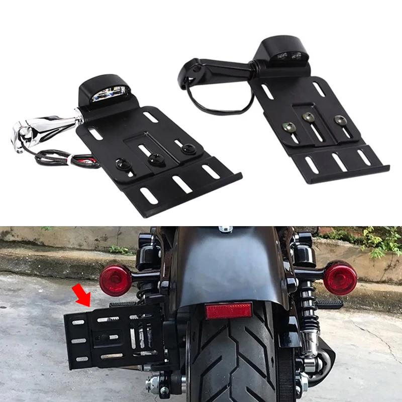 Motorcycle Foldable Side-Mount License Plate Frame Fender with LED Light Fit For Harley for Sportster XL 1200 883 2004-2016
Motorcycle Foldable Side-Mount License Plate Frame Fender with LED Light Fit For Harley for Sportster XL 1200 883 2004-2016