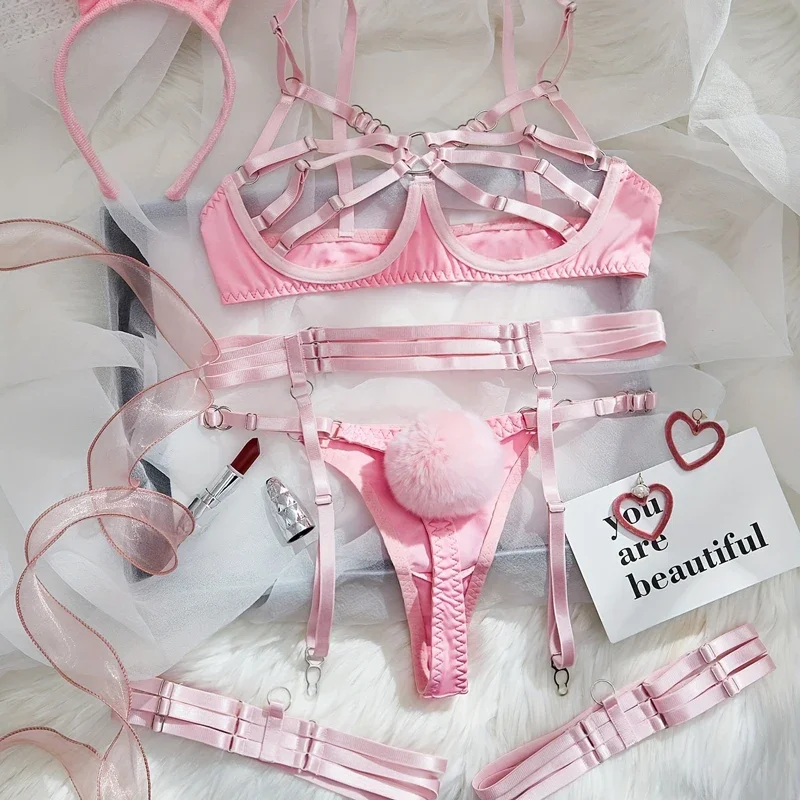 Bunny Girl Sexy Exotic Sensual Hollow Out SeeThrough Straps Patchwork Bunny Headband Lingerie Bra Set Temptation Cosplay Outfit
Bunny Girl Sexy Exotic Sensual Hollow Out SeeThrough Straps Patchwork Bunny Headband Lingerie Bra Set Temptation Cosplay Outfit