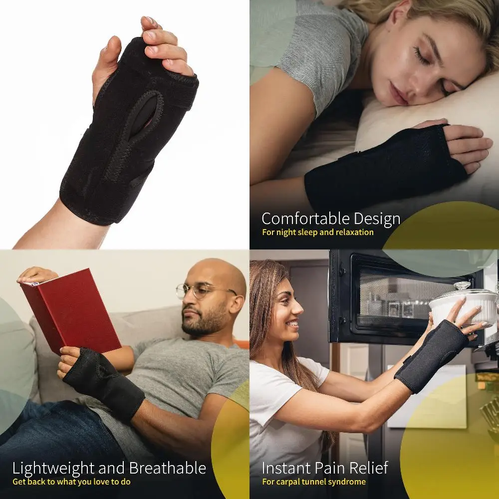 Comfortable Lightweight Carpal Tunnel Wrist Brace with Cushioned Pads for Night Support - Ideal Brace for Pregnancy, Hand Suppor
Comfortable Lightweight Carpal Tunnel Wrist Brace with Cushioned Pads for Night Support - Ideal Brace for Pregnancy, Hand Suppor