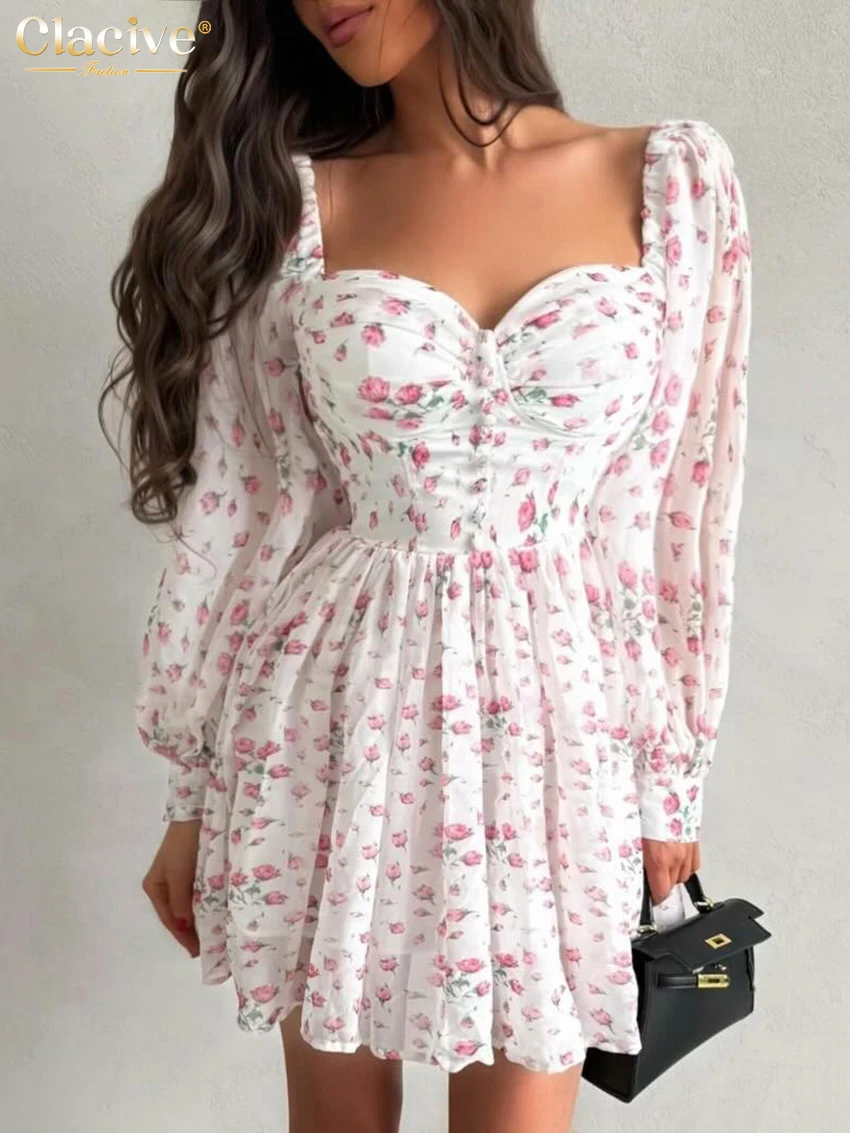 Clacive Fashion Loose Print Dresses For Woman 2026 Sexy V-Neck Long Sleeve Mini Dress Lady Elegant Classic Pleated Female Dress
Clacive Fashion Loose Print Dresses For Woman 2026 Sexy V-Neck Long Sleeve Mini Dress Lady Elegant Classic Pleated Female Dress