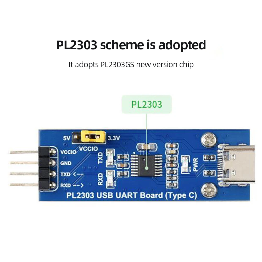 PL2303 USB To UART Module 1.8V/2.5V Supply Type C TTL Serial Module 3LED Indicator USB To TTL Board 3.3V/5V Output 
PL2303 USB To UART Module 1.8V/2.5V Supply Type C TTL Serial Module 3LED Indicator USB To TTL Board 3.3V/5V Output