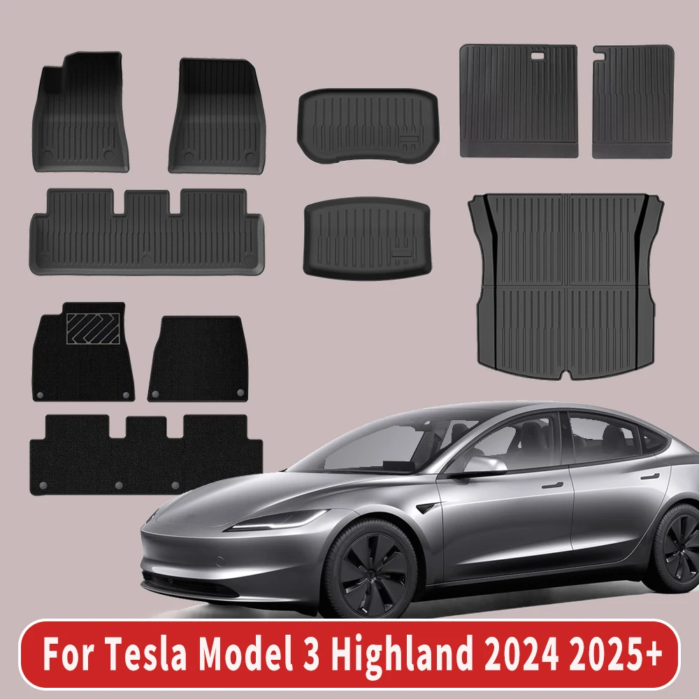 TPE floor mats for 2024-2025 and 2026 Tesla Model 3 Highland models | 11-piece set of ultra-thick TPE all-weather floor mats
TPE floor mats for 2024-2025 and 2026 Tesla Model 3 Highland models | 11-piece set of ultra-thick TPE all-weather floor mats
