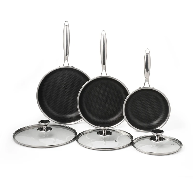 For Hybrid 3-Pc Stainless Steel Cookware Set 3-Ply Honeycomb Non-Stick Kitchenware with Lids for Home Cooking
For Hybrid 3-Pc Stainless Steel Cookware Set 3-Ply Honeycomb Non-Stick Kitchenware with Lids for Home Cooking