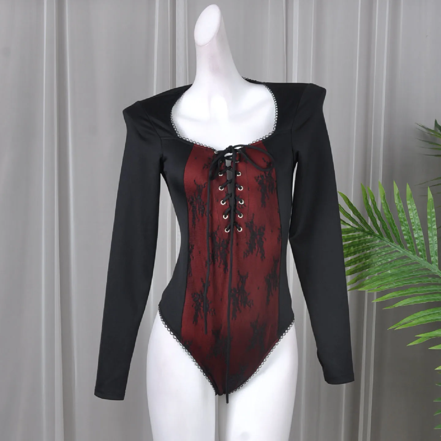 Gothic Dark Style Long Sleeve Black One-Piece Suiting Spring Autumn C773 D00424 High Waist Straight Leg Pants Polyester Fiber
Gothic Dark Style Long Sleeve Black One-Piece Suiting Spring Autumn C773 D00424 High Waist Straight Leg Pants Polyester Fiber