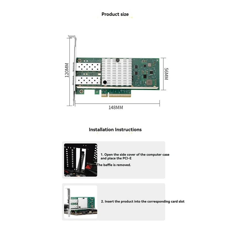 X520-DA1 Двухпортовая сетевая карта SFP+, 10 ГБ, сетевая карта PCI-E с чипом 82599EN Ethernet PCI Express X8-ELEC
X520-DA1 Двухпортовая сетевая карта SFP+, 10 ГБ, сетевая карта PCI-E с чипом 82599EN Ethernet PCI Express X8-ELEC
