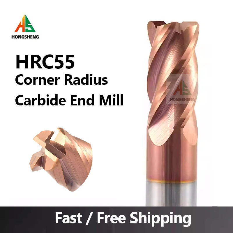 HRC55 Corner Radius Carbide Milling Cutter 123456 79 Tungsten Steel Cutter 4 Flute Coated R Angle Cutter Extended Alloy End Mill
HRC55 Corner Radius Carbide Milling Cutter 123456 79 Tungsten Steel Cutter 4 Flute Coated R Angle Cutter Extended Alloy End Mill