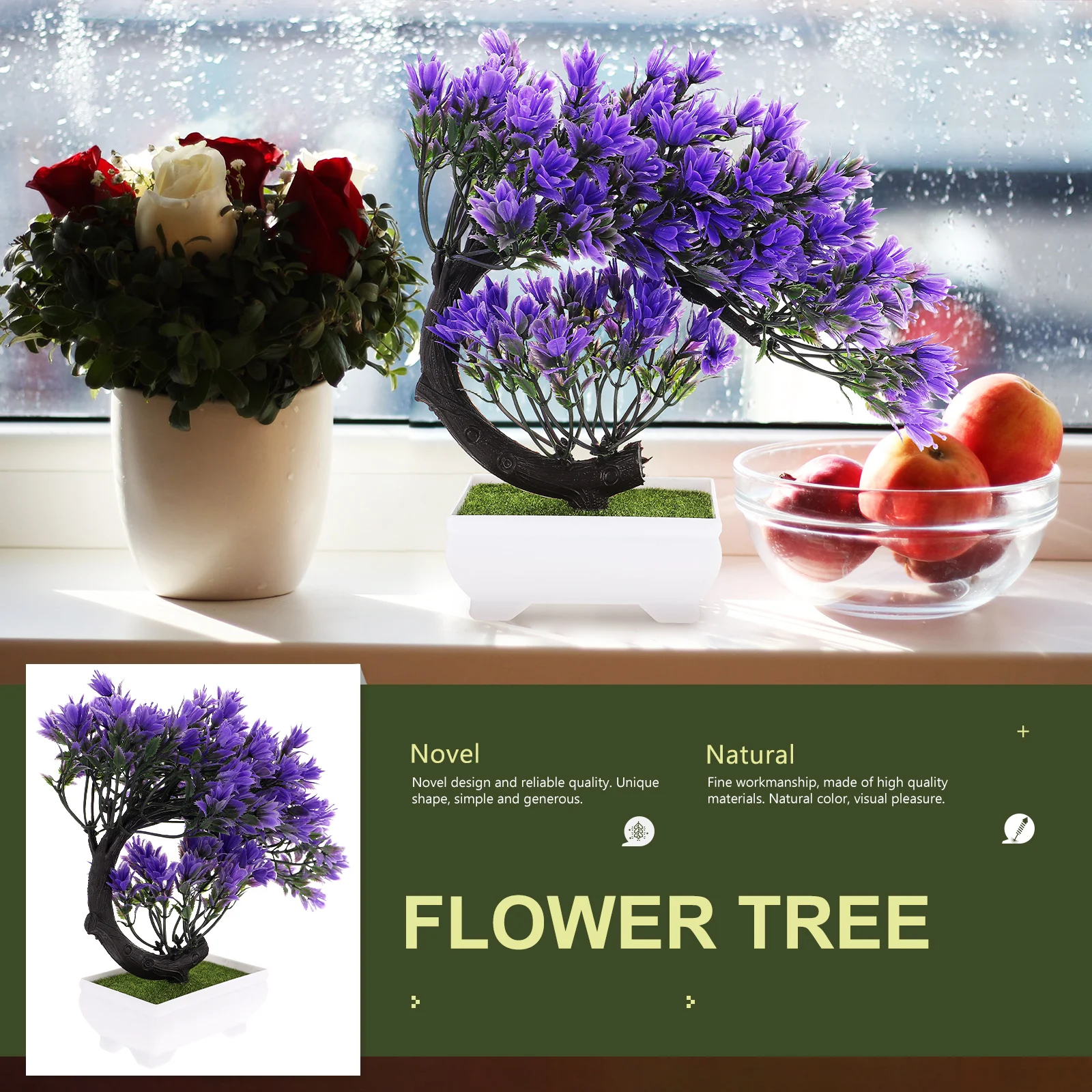 Artificial Green Potted Plant Faux Greenery Bonsai Tree Realistic Fake Flowers Small Plants Plastic
Artificial Green Potted Plant Faux Greenery Bonsai Tree Realistic Fake Flowers Small Plants Plastic