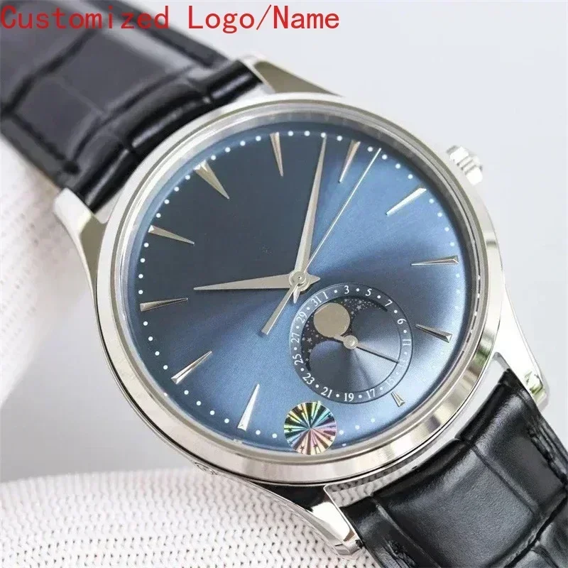 Luxury Men Automatic Mechanical Watch Stainless Steel Black Blue Leather MoonPhase Sport Wristwatch Customized
Luxury Men Automatic Mechanical Watch Stainless Steel Black Blue Leather MoonPhase Sport Wristwatch Customized