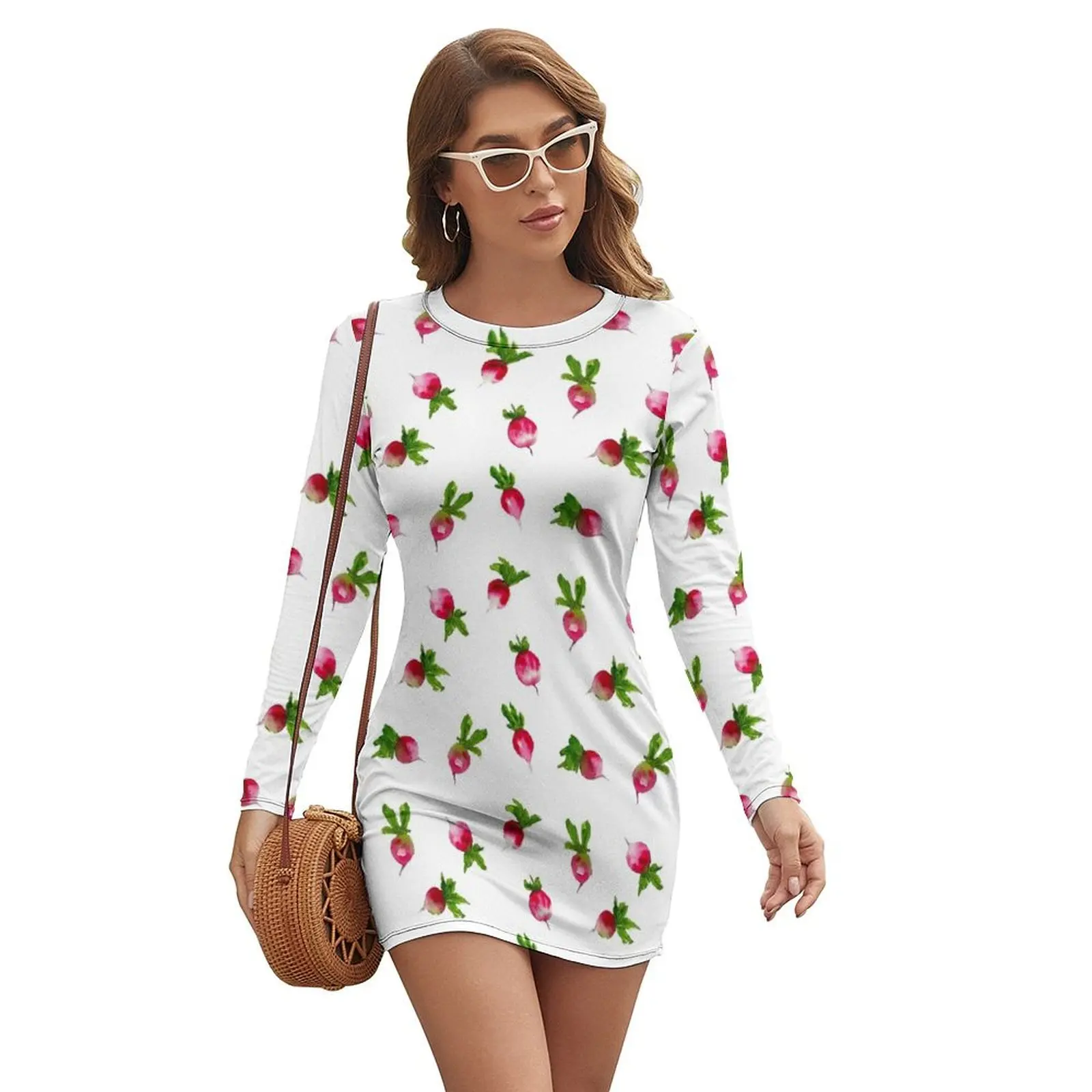 Watercolor radish pattern Long-sleeved Dress sexy dress chic and elegant evening dress
Watercolor radish pattern Long-sleeved Dress sexy dress chic and elegant evening dress