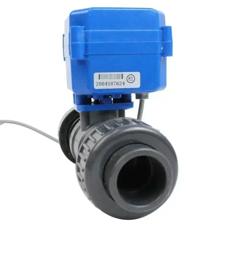 Micro UPVC electric ball valve with double union and double switch, making PVC ball valve PPR normally open and normally closed
