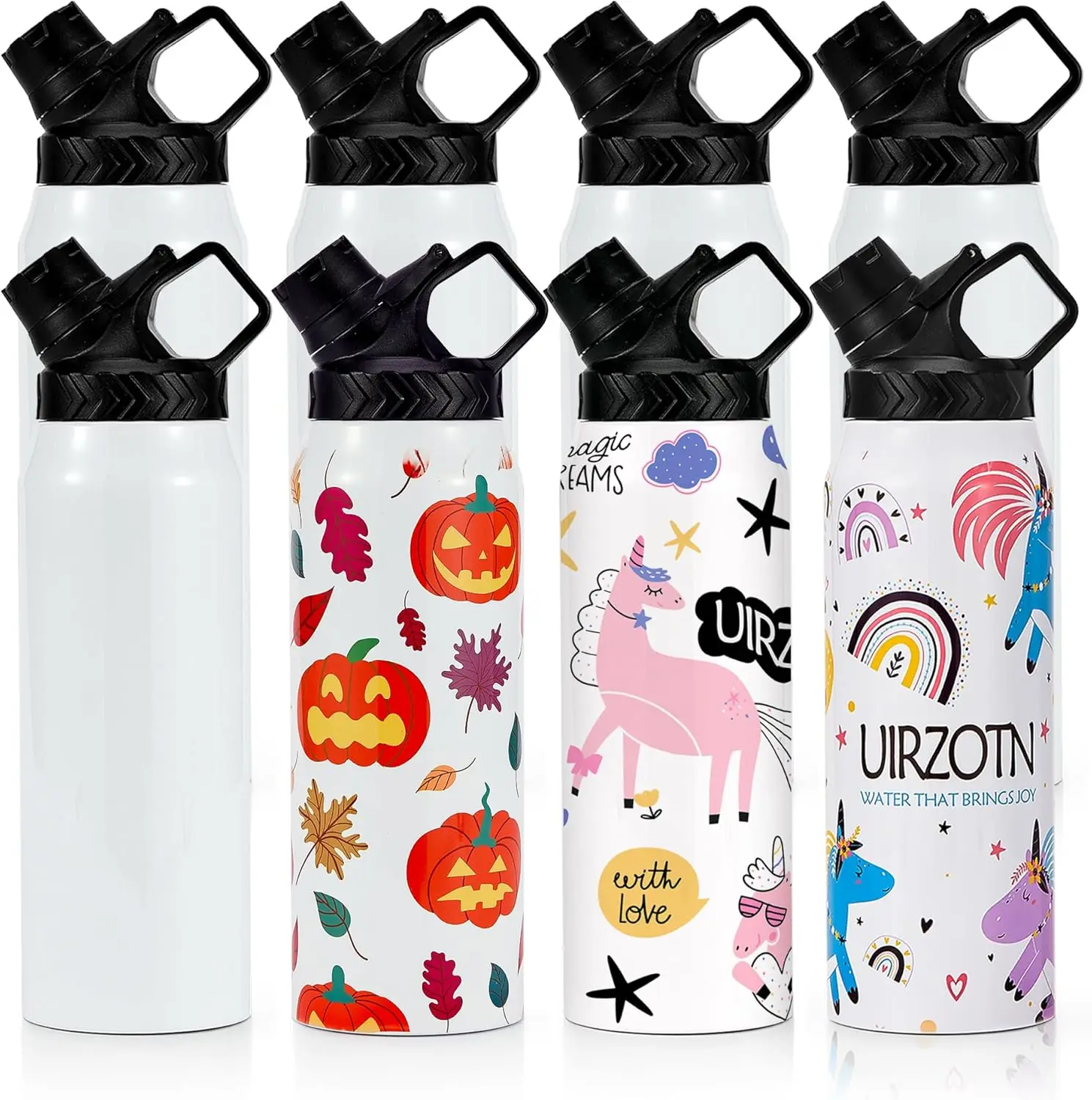 8 Pack 32oz Sublimation Water Bottles, Stainless Steel Insulated Tumblers with Lid and Coaster
8 Pack 32oz Sublimation Water Bottles, Stainless Steel Insulated Tumblers with Lid and Coaster