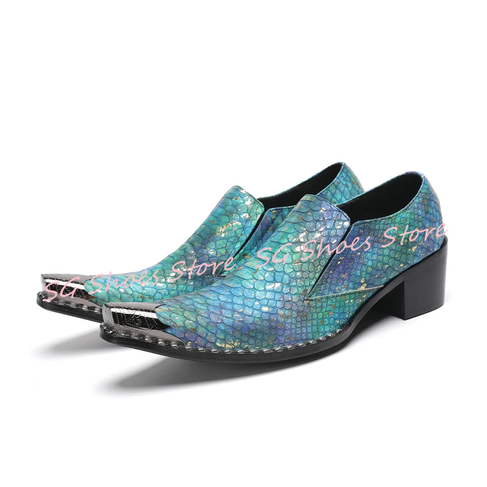 Male Mixed Color Genuine Leather Loafers Wedding Party Dress Shoes Fashion Metal Pointed Toe Chunky Heel Derby Shoes for Men
Male Mixed Color Genuine Leather Loafers Wedding Party Dress Shoes Fashion Metal Pointed Toe Chunky Heel Derby Shoes for Men