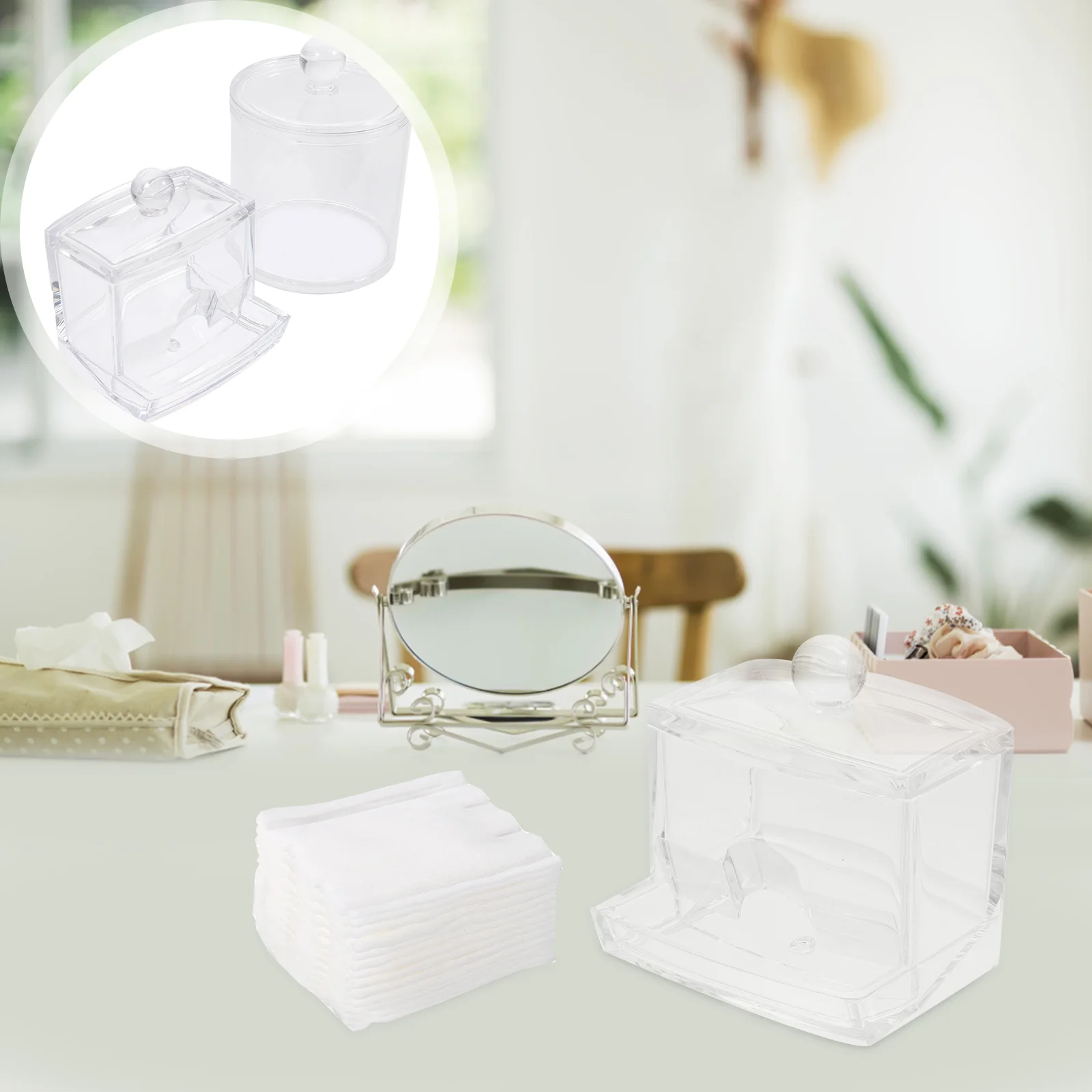 2 Pcs Cotton Storage Box Pad Holder Cosmetics Case Makeup Organizer Brush Desktop Decoration
2 Pcs Cotton Storage Box Pad Holder Cosmetics Case Makeup Organizer Brush Desktop Decoration