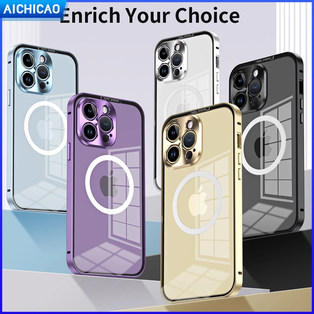 Magnetic Function Aluminum Alloy Frame Anti-Drop Anti-Shock Buckle Phone Case For Iphone 14 13 12 Pro Max 13 Camera Lens Cover
Magnetic Function Aluminum Alloy Frame Anti-Drop Anti-Shock Buckle Phone Case For Iphone 14 13 12 Pro Max 13 Camera Lens Cover