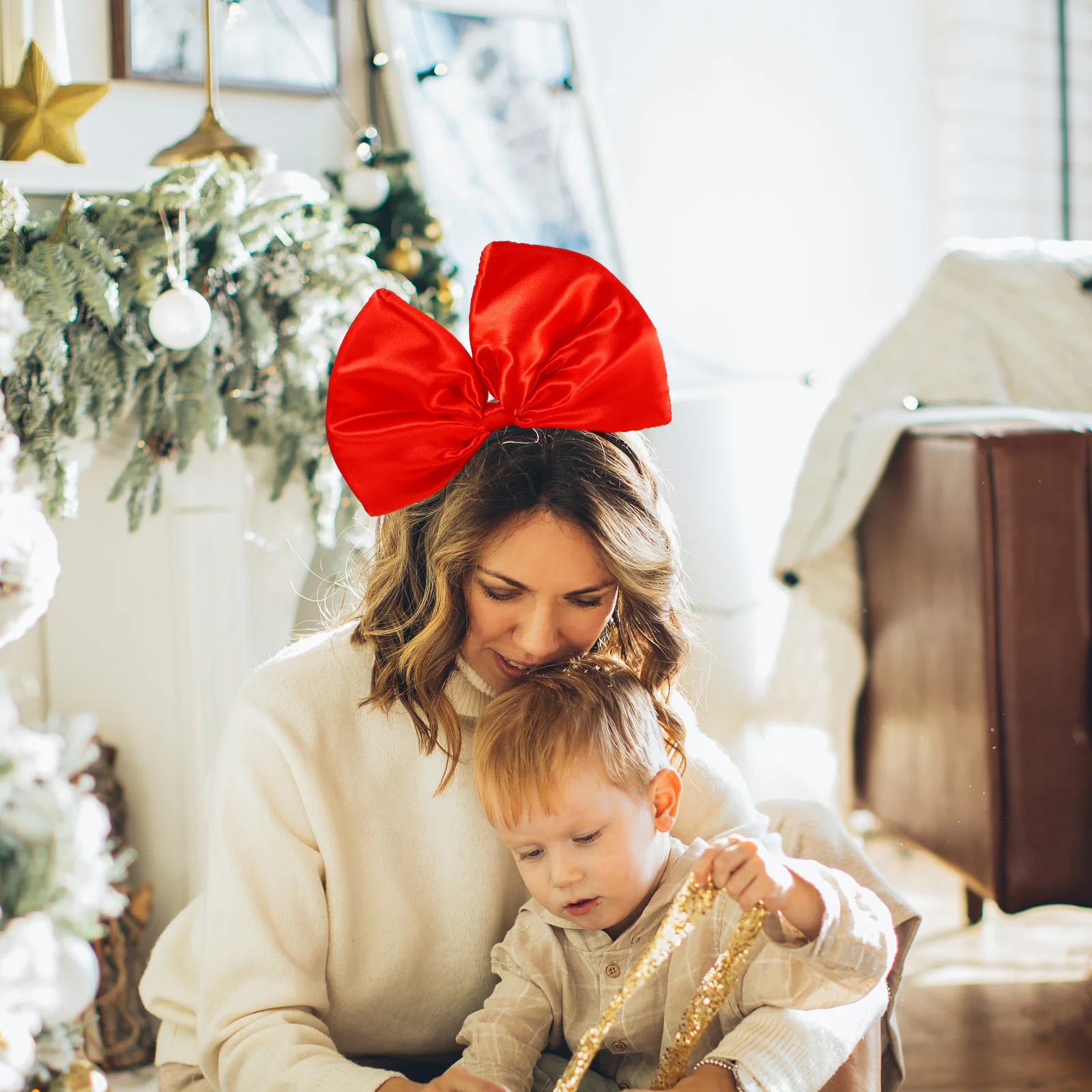 Large Bow Headband Diademas Mujer Creativo Natale Copricapo Accessories for Red Christmas Headbands 
Large Bow Headband Diademas Mujer Creativo Natale Copricapo Accessories for Red Christmas Headbands