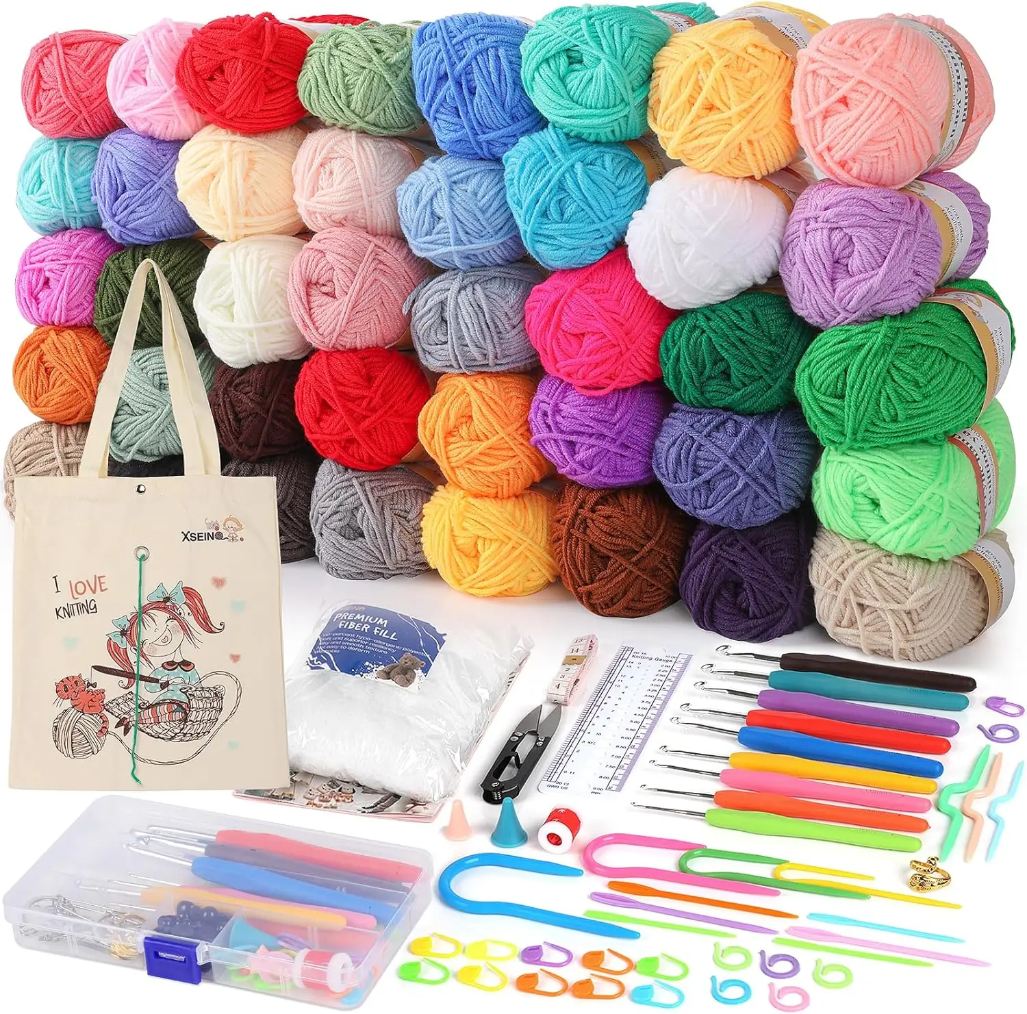 Crochet Kit with 40 Colors Yarn and Hooks - Complete Set for Beginners with Video Tutorials and Portable Bag
Crochet Kit with 40 Colors Yarn and Hooks - Complete Set for Beginners with Video Tutorials and Portable Bag