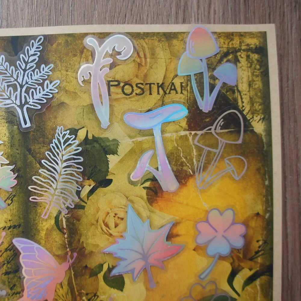 28pcs Rainbow Silver Color Butterfly Mushroom Leave Style Laser PVC Sticker Scrapbooking DIY Gift Packing Decoration Tag 
28pcs Rainbow Silver Color Butterfly Mushroom Leave Style Laser PVC Sticker Scrapbooking DIY Gift Packing Decoration Tag