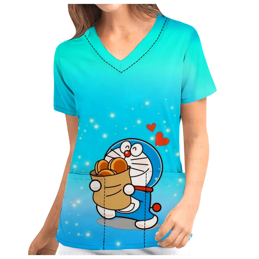 Spring and summer women's and men's nursing clothes, high-quality Doraemon series 3D printed tops, doctor's medical clothing
Spring and summer women's and men's nursing clothes, high-quality Doraemon series 3D printed tops, doctor's medical clothing