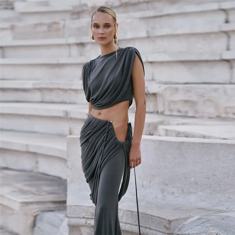 Euro-America Style Women Suits Irregular Short Top O-neck Sleeveless Hollow Canual Pant 2 Piece Set Simple Office Lady
Euro-America Style Women Suits Irregular Short Top O-neck Sleeveless Hollow Canual Pant 2 Piece Set Simple Office Lady