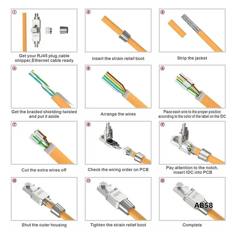 6 Pcs For RJ45 CAT7 Connectors Tool Free Shielded Toolless Modular Network Plug For Installation Cable
6 Pcs For RJ45 CAT7 Connectors Tool Free Shielded Toolless Modular Network Plug For Installation Cable