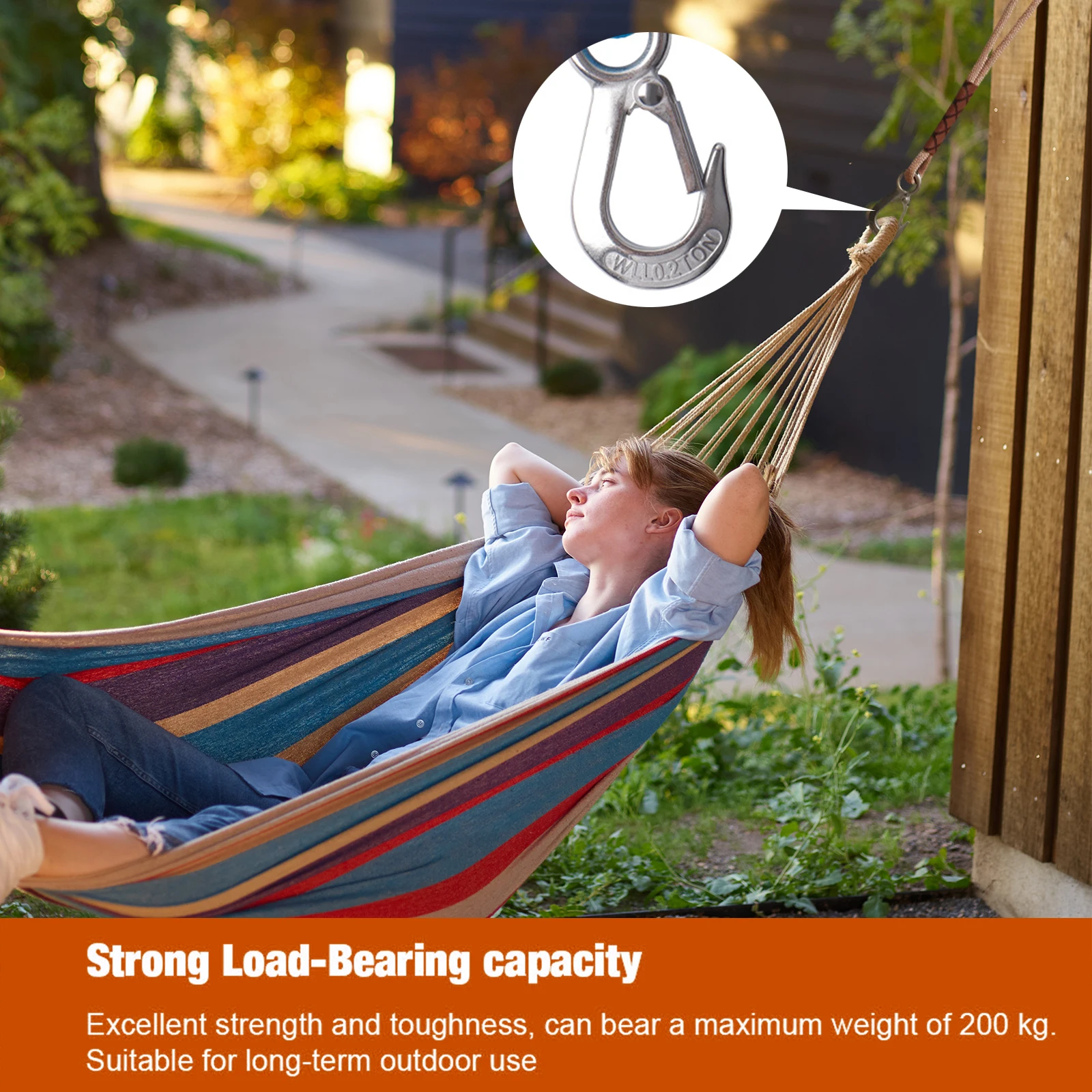 Suspension Rope with Heavy Duty Stainless Steel Hook Swing Suspension Strap for Outdoor Hammocks Chair and Trees Hang Kit
Suspension Rope with Heavy Duty Stainless Steel Hook Swing Suspension Strap for Outdoor Hammocks Chair and Trees Hang Kit