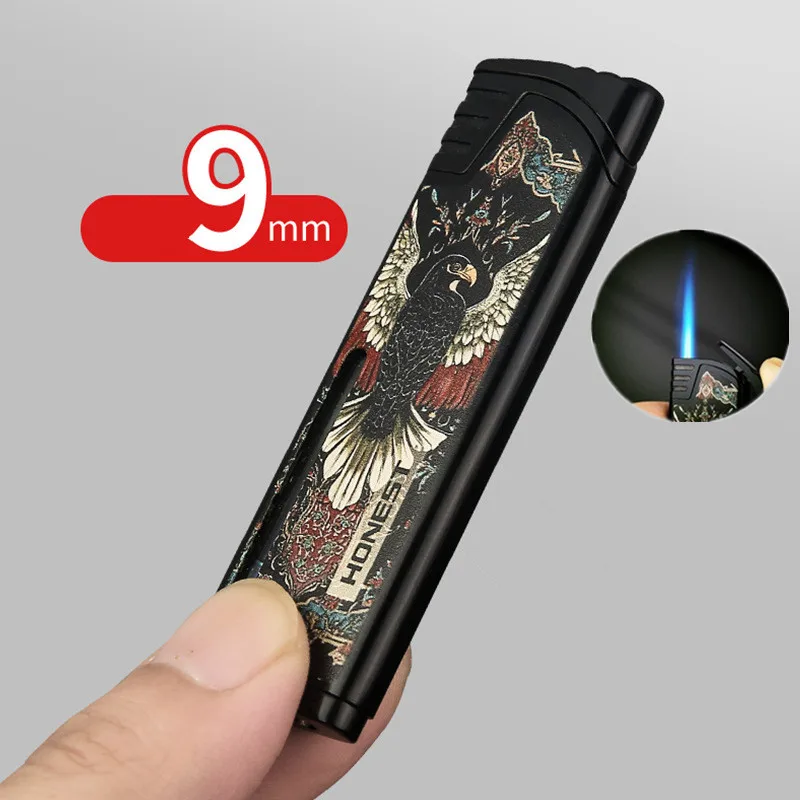 HONEST Metal Ultra-thin Inflatable Lighter Windproof Jet Blue Flame Gas Lighter Portable Lighters Smoking Accessories Gifts
HONEST Metal Ultra-thin Inflatable Lighter Windproof Jet Blue Flame Gas Lighter Portable Lighters Smoking Accessories Gifts
