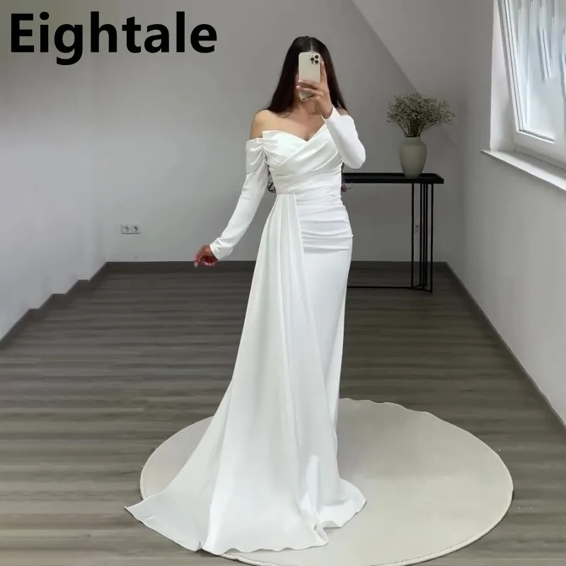 Mermaid White Off Shoulder Evening Dress For Wedding Party 2022 Long Sleeve Pleats Prom Dress Formal Party Gown Vestidos
Mermaid White Off Shoulder Evening Dress For Wedding Party 2022 Long Sleeve Pleats Prom Dress Formal Party Gown Vestidos