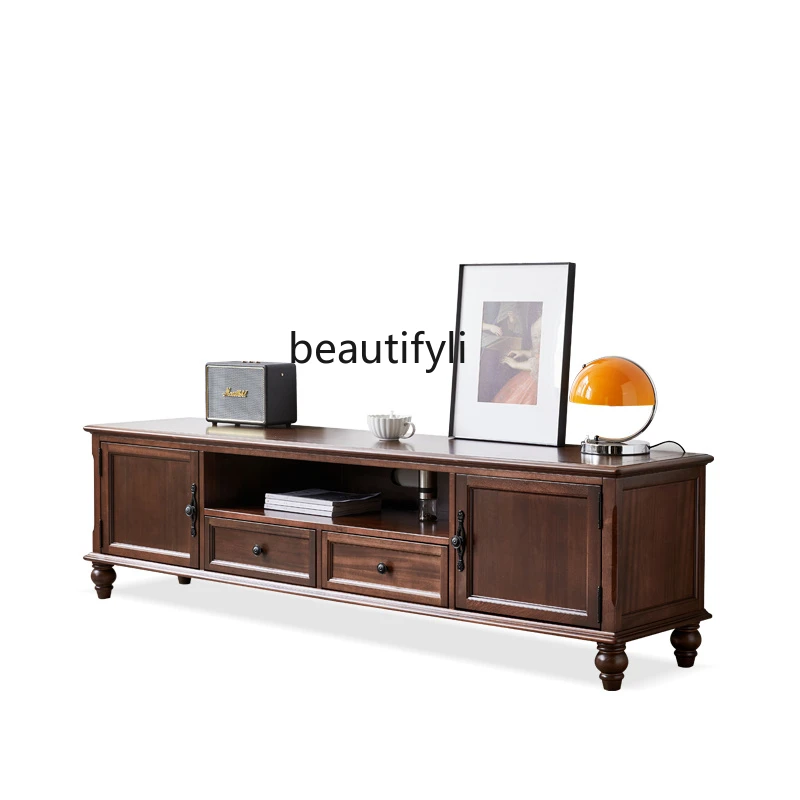 American-Style Solid Wood TV Cabinet Walnut Wood Hall Cabinet Modern Simple Storage Locker Middle-Ancient Living Room Furniture
American-Style Solid Wood TV Cabinet Walnut Wood Hall Cabinet Modern Simple Storage Locker Middle-Ancient Living Room Furniture
