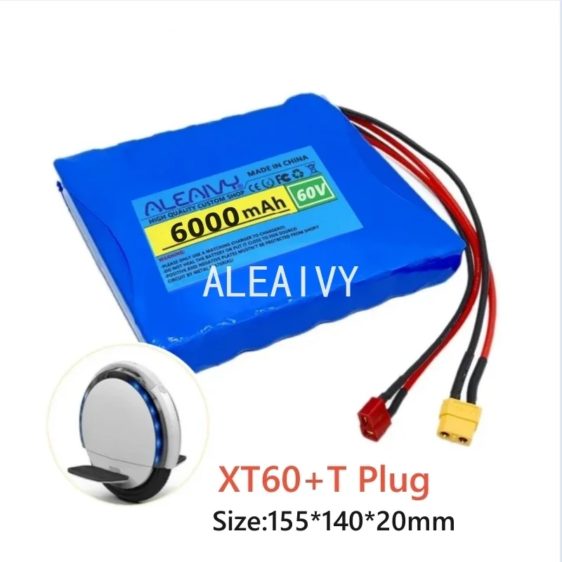 60V 6000mAh 16S1P 18650 battery pack with BMS balanced electric single wheel commuting tool battery replacement T+XT60 plug
60V 6000mAh 16S1P 18650 battery pack with BMS balanced electric single wheel commuting tool battery replacement T+XT60 plug