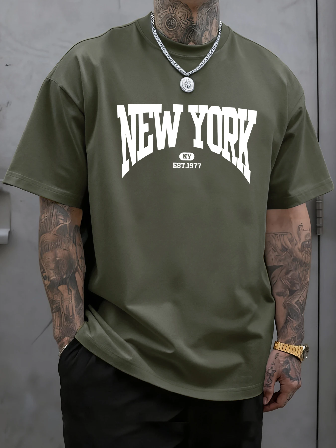 Мужская футболка с принтом букв Нью-Йорка, футболка большого размера в стиле хип-хоп, повседневная одежда с круглым вырезом, хлопковая летняя уличная одежда
Мужская футболка с принтом букв Нью-Йорка, футболка большого размера в стиле хип-хоп, повседневная одежда с круглым вырезом, хлопковая летняя уличная одежда