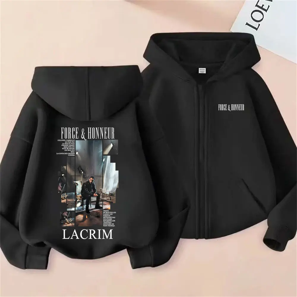 French Rapper Lacrim Force & Honneur Zipper Hoodie Men Women Hip Hop Oversized Zip Up Jacket Male Fleece Retro Zip Up Sweatshirt
French Rapper Lacrim Force & Honneur Zipper Hoodie Men Women Hip Hop Oversized Zip Up Jacket Male Fleece Retro Zip Up Sweatshirt