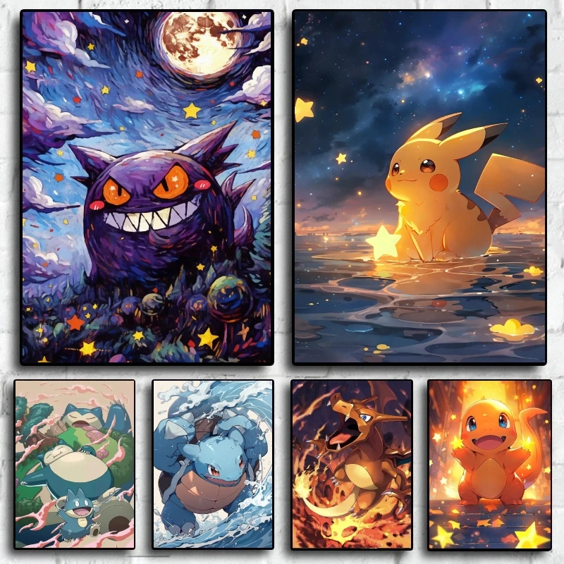 Fantasy Pokemon High Quality Gengar Wall Art Purple Ghost Monster Design Moon and Clouds Element Halloween Home Decor Poster
Fantasy Pokemon High Quality Gengar Wall Art Purple Ghost Monster Design Moon and Clouds Element Halloween Home Decor Poster