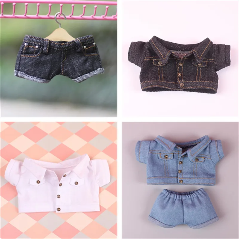 20CM Idol Plush Doll Clothes Denim Shorts Denim Two Piece 20CM Cotton Stuffed Doll Dress Up Accessories
20CM Idol Plush Doll Clothes Denim Shorts Denim Two Piece 20CM Cotton Stuffed Doll Dress Up Accessories