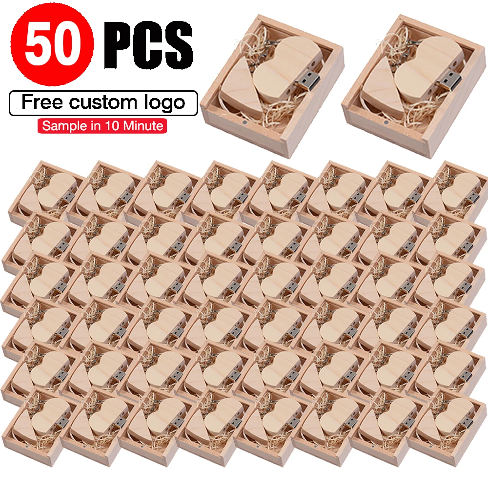 50PCS/LOT Maple Wood Heart USB Flash Drive Free Customized Logo 128GB Wooden Box Pen Drive Keychain Memory Stick Wedding Gift
50PCS/LOT Maple Wood Heart USB Flash Drive Free Customized Logo 128GB Wooden Box Pen Drive Keychain Memory Stick Wedding Gift